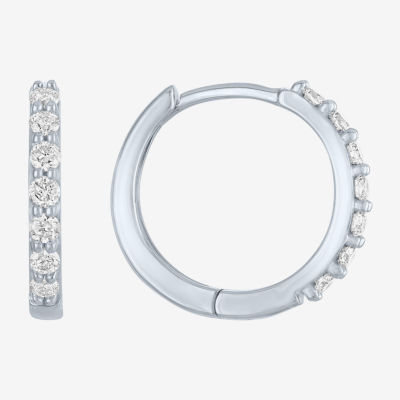 (H-I / SI2-I1) Diamond Addiction 1/4 CT. T.W. Lab Grown White 13mm Hoop Earrings