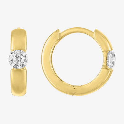 Diamond Addiction (G-H / I1-I2) 1/3 CT. T.W. Lab Grown White Diamond 10K Gold Round Hoop Earrings