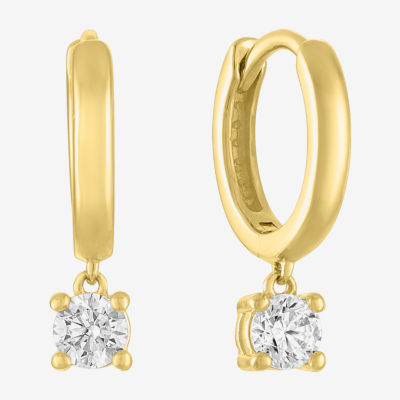 Diamond Addiction (G-H / I1-I2) 1/3 CT. T.W. Lab Grown White Diamond 10K Gold 15mm Round Hoop Earrings