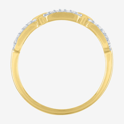 Diamond Addiction Womens 1/6 CT. T.W. Natural White Diamond 10K Gold Paperclip Band