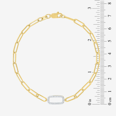 Diamond Addiction 1/10 Ct.T.W. Diamond (G-H / Si2-I1) 10K Gold 8 Inch Paperclip Chain Bracelet