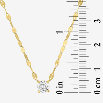 Diamond Addiction (G-H / Si2-I1) Womens 1/ CT. T.W. Lab Grown White 10K Gold Round Pendant Necklace