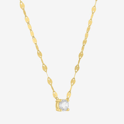 Diamond Addiction (G-H / Si2-I1) Womens 1/ CT. T.W. Lab Grown White 10K Gold Round Pendant Necklace