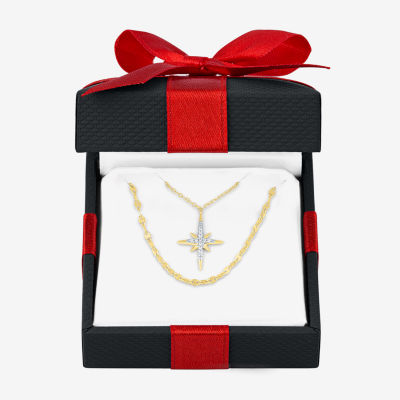 Yes, Please! North Star (G-H / I1-I2) Womens 2-pc. Diamond Accent Lab Grown White Diamond 14K Gold Over Silver Star Necklace Set