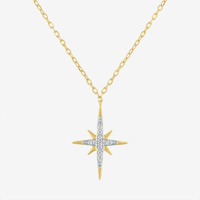 Yes, Please! North Star (G-H / I1-I2) Womens 2-pc. Diamond Accent Lab Grown White Diamond 14K Gold Over Silver Star Necklace Set