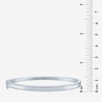 Diamond Addiction (G-H / Si2-I1) 1/2 CT. T.W. Lab Grown White Diamond Sterling Silver Round Bangle Bracelet