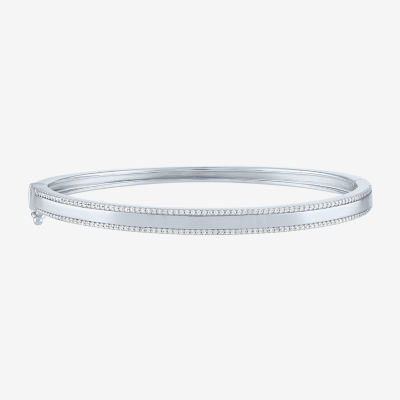 Diamond Addiction (G-H / Si2-I1) 1/2 CT. T.W. Lab Grown White Diamond Sterling Silver Round Bangle Bracelet