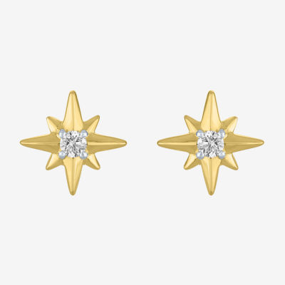 Diamond Addiction North Star (G-H / Si2-I1) 1/10 CT. T.W. Lab Grown White 10K Gold Over Silver 10mm Stud Earrings