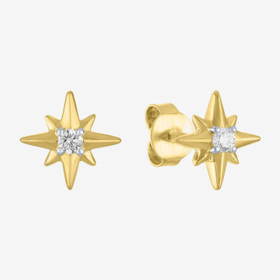 Diamond Addiction North Star (G-H / Si2-I1) 1/10 CT. T.W. Lab Grown White 10K Gold Over Silver 10mm Stud Earrings