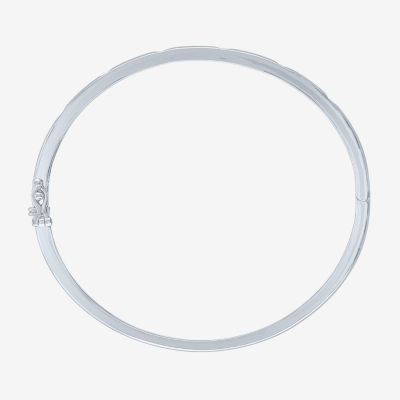 Diamond Addiction (G-H / I1-I2) 1/10 CT. T.W. Lab Grown White Sterling Silver or 14K Gold Over Bangle Bracelet