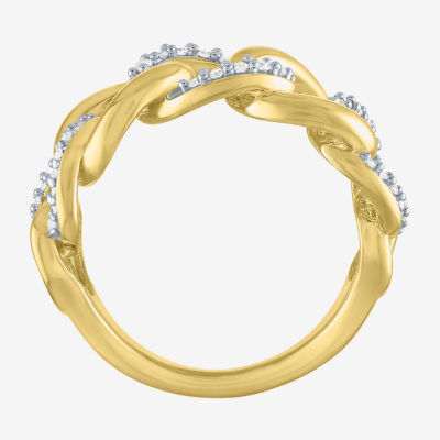 Diamond Addiction (G-H / Si2-I1) Womens 1/4 CT. T.W. Lab Grown White Diamond 14K Gold Over Silver Band