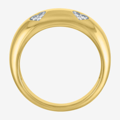 Diamond Addiction (G-H / I1-I2) 9.5MM 1/10 CT. T.W. Lab Grown White 14K Gold Over Silver Band