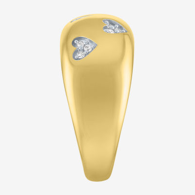 Diamond Addiction (G-H / I1-I2) 9.5MM 1/10 CT. T.W. Lab Grown White 14K Gold Over Silver Band