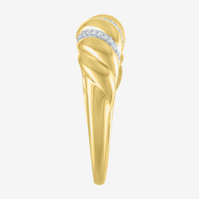 Diamond Addiction (G-H / I1-I2) Womens 7MM 1/10 CT. T.W. Lab Grown White Diamond 14K Gold Over Silver Band