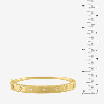 Diamond Addiction (G-H / I1-I2) North Star Womens 1/10 CT. T.W. Lab Grown White Diamond 14K Gold Over Silver Sterling Silver Star Bangle Bracelet