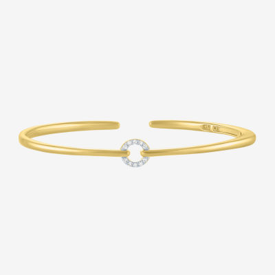 Diamond Addiction (G-H / I1-I2) Womens 1/10 CT. T.W. White Diamond 14K Gold Over Silver Sterling Silver Cuff Bracelet