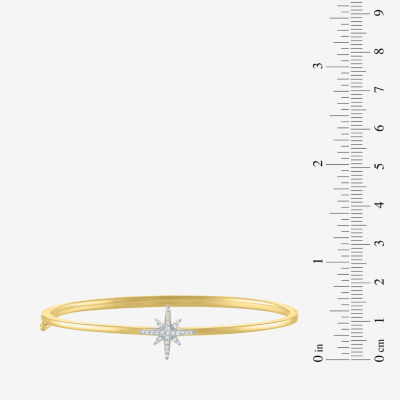 Diamond Addiction (G-H / I1-I2) North Star 1/10 CT. T.W. Lab Grown White Diamond 14K Gold Over Silver Sterling Silver Star Bangle Bracelet