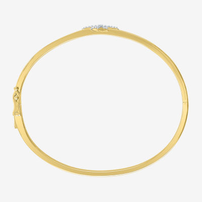 Diamond Addiction (G-H / I1-I2) North Star Womens 1/10 CT. T.W. Lab Grown White Diamond 14K Gold Over Silver Sterling Silver Star Bangle Bracelet