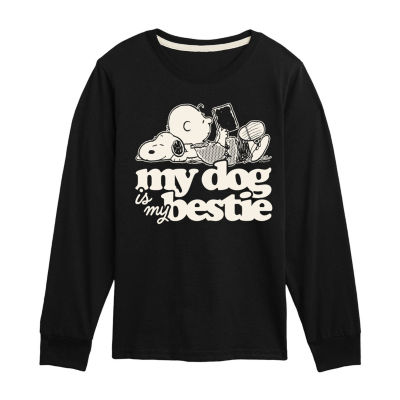 Little & Big Boys Crew Neck Long Sleeve Peanuts Graphic T-Shirt