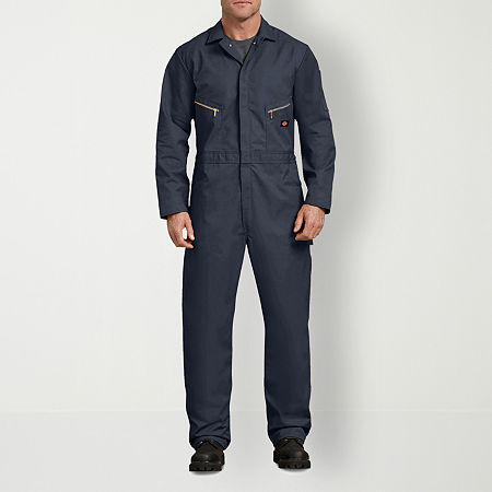 Dickies Deluxe Blended Mens Extra Tall Stain Resistant Long Sleeve Workwear Coveralls, X-large X-tall Extra Long, Blue