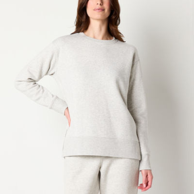Xersion Womens Super Soft Fleece Round Neck Long Sleeve Sweatshirt Tall