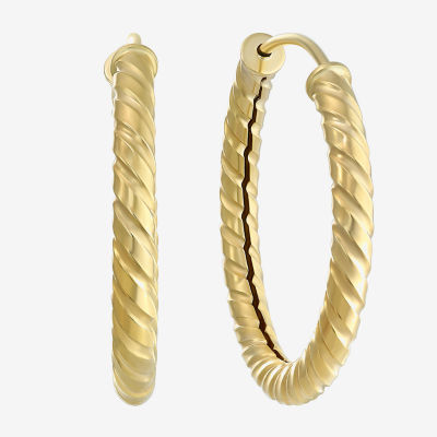 10K Gold Round Hoop Earrings