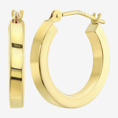 10K Gold Round Hoop Earrings