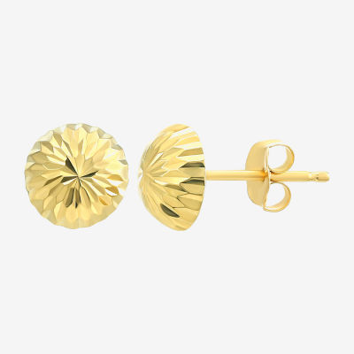 14K Gold Round Stud Earrings