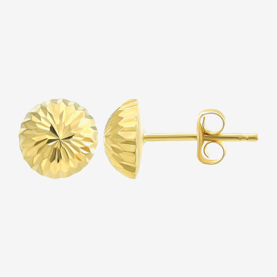 14K Gold Round Stud Earrings