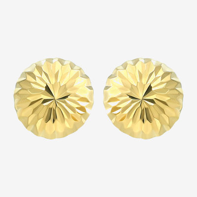 14K Gold Round Stud Earrings