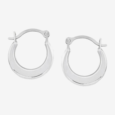 10K White Gold 10.5mm Hoop Earrings