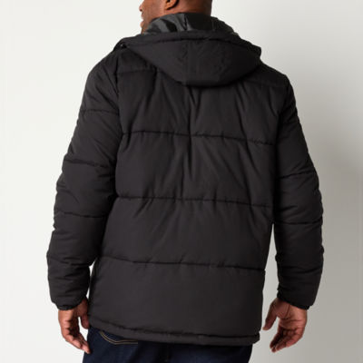 St. John's Bay Mens Big and Tall Lined Hooded Heavyweight Puffer Jacket