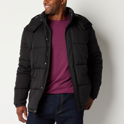 St. John's Bay Mens Big and Tall Lined Hooded Heavyweight Puffer Jacket