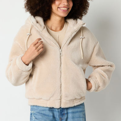 Arizona Sherpa Heavyweight Womens Juniors Bomber Jacket