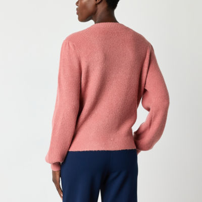 Liz Claiborne Womens Crew Neck Long Sleeve Pullover Sweater