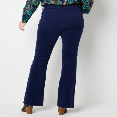 St. John's Bay Secretly Slender Womens Mid Rise Bootcut Corduroy Pant - Plus