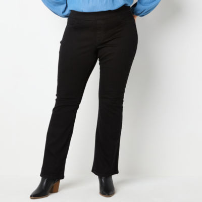 St. John's Bay-Plus Pull On Womens High Rise Bootcut Jean