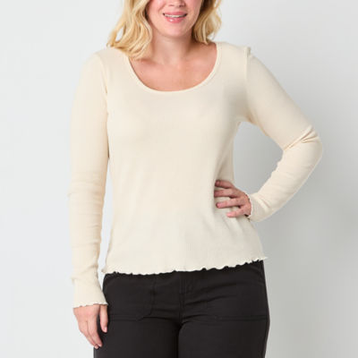 a.n.a Womens Round Neck Long Sleeve T-Shirt