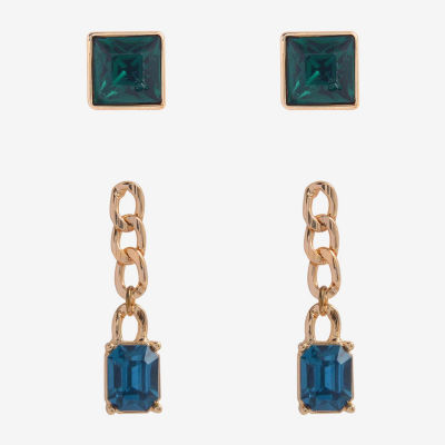 Mixit Gold Tone Gold Tone 2 Pair Earring Set