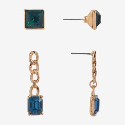 Mixit Gold Tone Gold Tone 2 Pair Earring Set