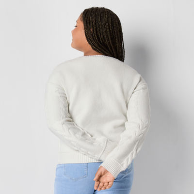 Thereabouts Little & Big Kid Girls Split Crew Neck Long Sleeve Pullover Sweater