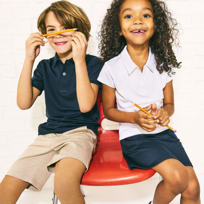 IZOD Little & Big Kid Girls Short Sleeve Cap Midi Shirt Dress