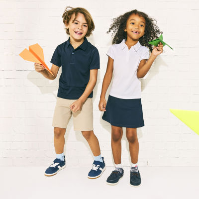 IZOD Little & Big Kid Girls Short Sleeve Cap Midi Shirt Dress