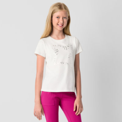 Xersion Little & Big Girls Crew Neck Short Sleeve Graphic T-Shirt