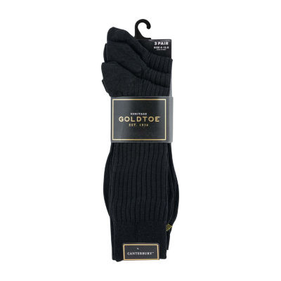 Gold Toe Canterbury Dress 3 Pair Crew Socks Mens