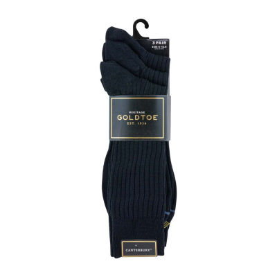 Gold Toe Canterbury Dress Mens 3 Pair Crew Socks