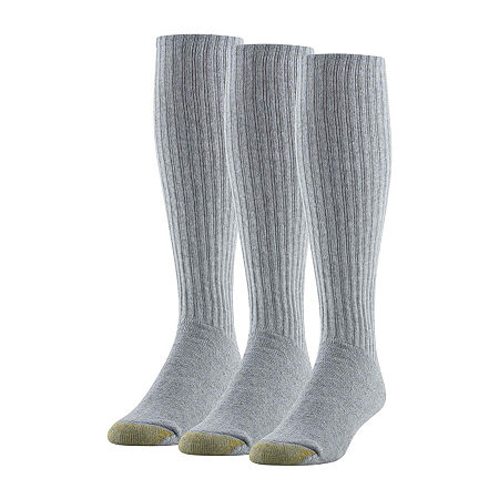 Gold Toe Ultra Tec 3 Pair Over the Calf Socks Mens, 10-13, Gray