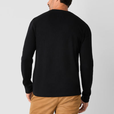 St. John's Bay Dexterity Mens Henley Neck Long Sleeve Easy-on + Easy-off Sensory Friendly Classic Fit Thermal Top