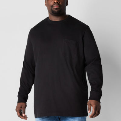 St. John's Bay Sueded Big and Tall Mens Crew Neck Long Sleeve T-Shirt