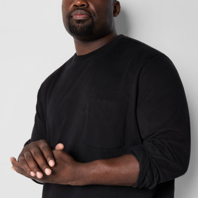 St. John's Bay Sueded Mens Crew Neck Long Sleeve Big and Tall T-Shirt